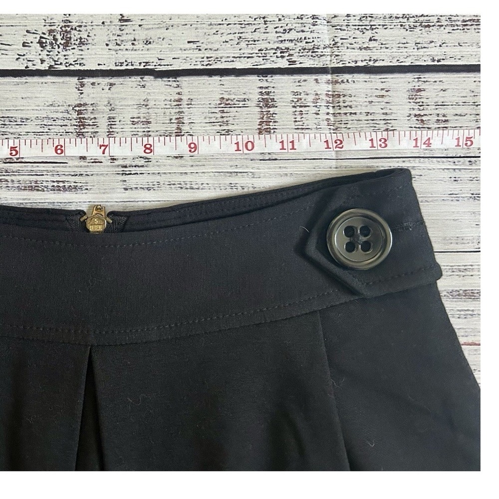 EXPRESS DESIGN‎ STUDIO Black Pleated Button Detail A-Line Skirt Size 0 - Picture 5 of 5
